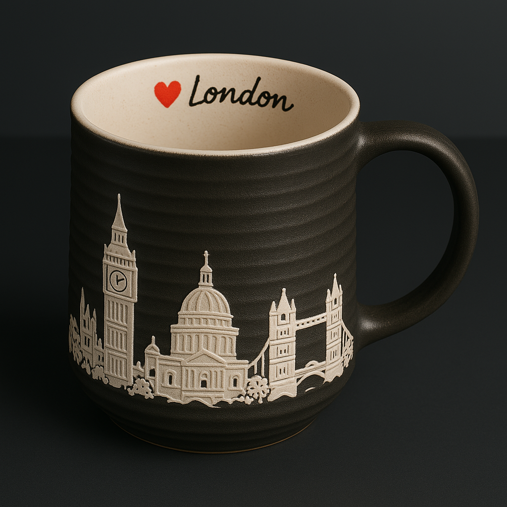 London London Skyline Relief Mug - Black